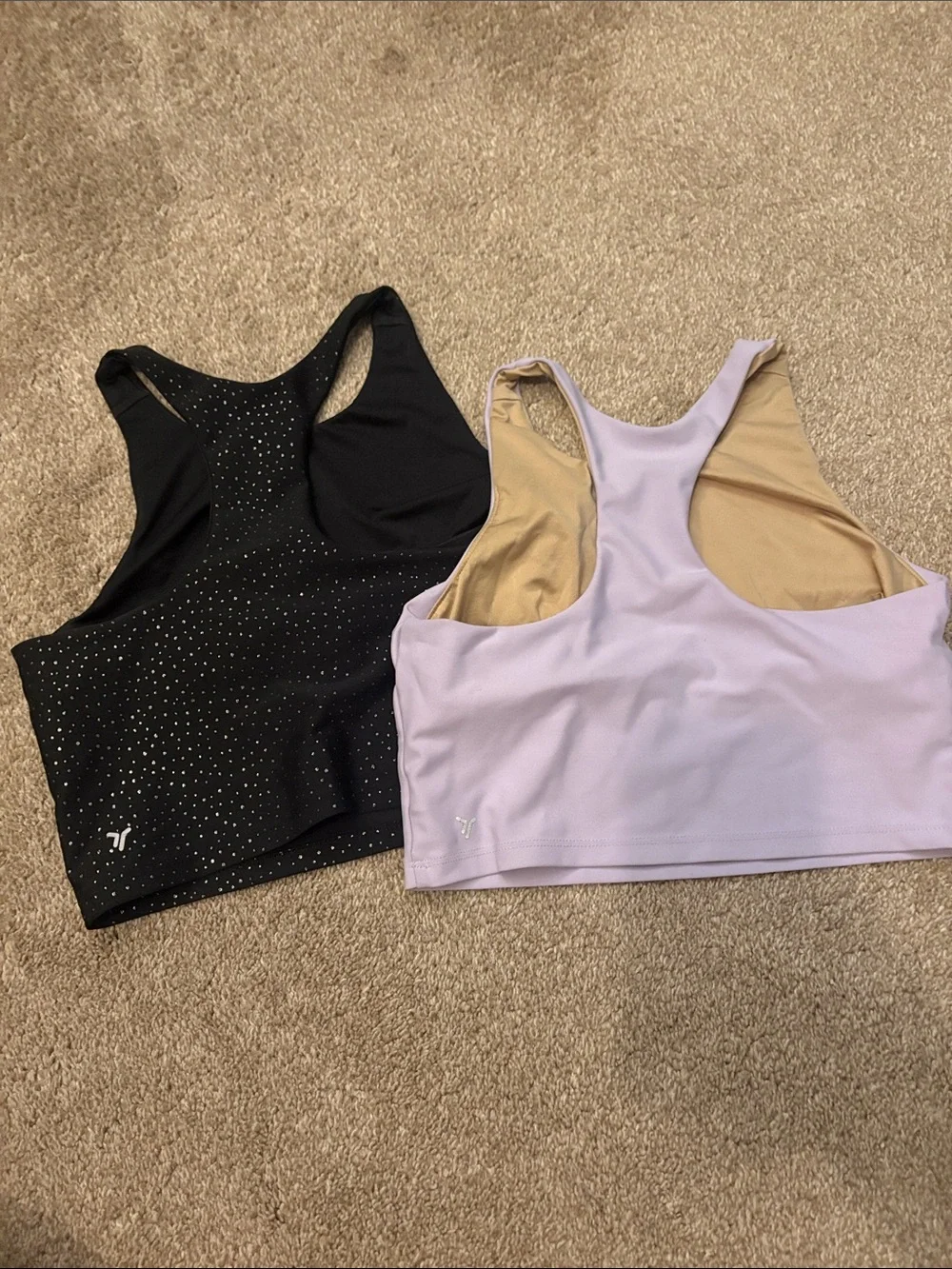 Old Navy Lavender and Black Shine Powersoft Sports Bra (pack of 2), girls Large